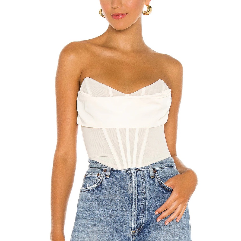 NBD Hailee Bustier Top in Ivory size small